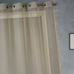 Voilage en organza fantaisie uni taupe 140x240 cm