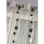 Voilage - home maison - organza fils coup�s gris - 140 x 240cm - ?illets - contemporain
