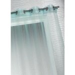 Voilage - home maison - organza � fines rayures horizontales - bleu turquoise - 140 x 240cm