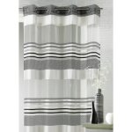 Voilage organza rayures horizontales tiss�es noir 140x240 cm