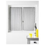Voilage paire en maille avec des fils lurex argent�s argent 60x 135 cm