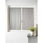 Voilage paire en maille avec des fils lurex argent�s beige 60x 135 cm