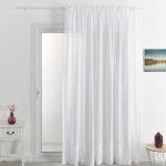 Voilage poly - lin brod� cornely blanc 420x240 cm