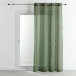 Voilage - effet lin fluide vert olive 140x240 cm