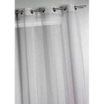 Voilage tiss� et filet� � grande largeur - gris - 300 x 240 cm