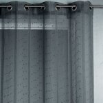 Voilage tiss� et filet� gris anthracite 300x240 cm