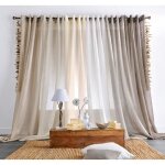 Voilage - linder - uni - 100% lin - beige - 145x260 cm - ?illets ronds