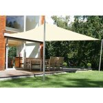 Voile dombrage rectangulaire - homcom - 4 x 6 m - blanc - cr�me - protection anti - uv