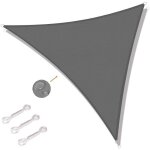 Voile dombrage triangulaire 5x5x5m en toile hdpe anti - uv pour ext�rieur terrasse et jardin - gris