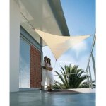 Voile ombrage triangulaire serenity - jardiline - 5x5 m - polyester - protection anti - uv - sable