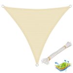 Voile dombrage triangulaire woltu en hdpe 4x4x4m crème avec protection uv pour jardin - terrasse Voile dombrage triangulaire woltu en hdpe 4x4x4m crème avec protection uv pour jardin - terrasse