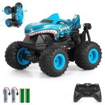 Voiture t�l�command�monster truck tout - terraincamion rc avec lumi�res sonsrotation 360�cadeaux jouets ...