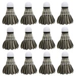 Volants de badminton en plumes doie - gazechimp - lot de 12 - vitesse haute et robustes