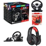 Volant et pdales de jeu race pro wheel 2 xbox sries xs ps4 ps3 switch pc spirit of gamer + casque gamer ...