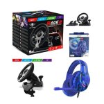 Volant et pdales de jeu race pro wheel 2 xbox sries xs ps4 switch pc spirit of gamer + casque gamer ...