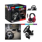 Volant et pdales de jeu vido pro race compatible xbox sries xs ps3 ps4 switch pc + casque spirit of ...