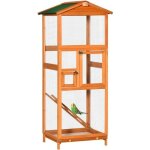 Volière cage à oiseaux - 2 portes tiroir déjection coulissant échelle toit bitumé - bois sapin pré - ... Volière cage à oiseaux - 2 portes tiroir déjection coulissant échelle toit bitumé - bois sapin pré - ...