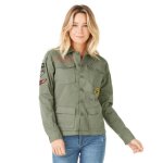 Von dutch surchemise femme coton veste femme angel mi - saison regular fit - vert Von dutch surchemise femme coton veste femme angel mi - saison regular fit - vert