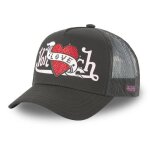 Casquette trucker ajustable femme - von dutch - lovu - noir - visire baseball - filet arrire