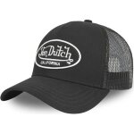 Vondutch casquette trucker ajustable homme - trucker - filet rigide - noir blanc - visire arrondie