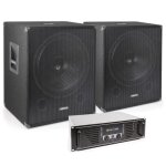 Kit sono dj - vonyx - 2000w - amplificateur 2000w - 2 caissons de basses 18 - c�bles speakon 10m