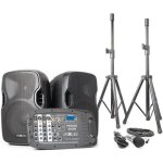 Vonyx pss302 sono portable 10 sd / usb / mp3 / bt avec pieds - amplificateur int�gr� - mini table de ...