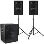 Enceinte passive 2. 1 - vonyx - sl12 pa speakerbox - 1600w - caisson de basse 1000w - noir