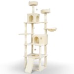 Vounot arbre  chat gant avec griffoir 2 niches et 3 plateformes - hauteur 215cm - arbre  grimper ...