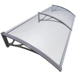 Vounot marquise auvent de porte dentre - 200 x 80 cm - polycarbonate transparent - anti - uv
