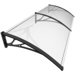 Vounot marquise auvent de porte dentre 200x80cm - polycarbonate transparent - anti - uv - noir