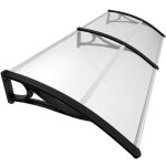 Vounot marquise auvent de porte dentre 200x80cm avec support central - polycarbonate transparent - ...