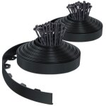 Vounot bordure de jardin flexible en pvc - 40 m x h 5 cm noir - 80 piquets - rsistante aux intempries ...