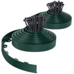 Vounot bordure de jardin flexible en pvc - 40 m x h 5 cm vert - 80 piquets - rsistante aux intempries ...
