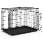 Vounot� cage pour chien pliable - 107x70x78cm - 2 portes verrouillable et plateau amovible - cage de ...
