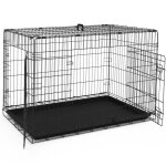 Vounot� cage pour chien pliable - 122x75x81cm - 2 portes verrouillable et plateau amovible - cage de ...