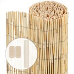 Vounot canisse en roseau renforce brise vue naturel avec attaches de fixation 100x600cm