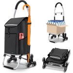 Vounot® chariot de courses pliable aluminium avec crochets et compartiment isotherme - sac imperméable ... Vounot® chariot de courses pliable aluminium avec crochets et compartiment isotherme - sac imperméable ...