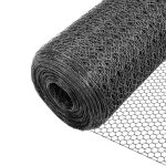 Vounot® grillage à poule - métal gainé de pvc gris - maille 13mm - 1x50m - filet de clôture pour poulailler ... Vounot® grillage à poule - métal gainé de pvc gris - maille 13mm - 1x50m - filet de clôture pour poulailler ...