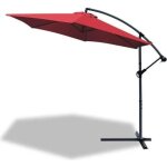 Vounot parasol dport inclinable 3m rouge - rotatif 360 - inclinaison rglable - manivelle anti - ...