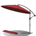 Vounot parasol dport inclinable 3m rouge - 18 baleines - hauteur et inclinaison rglables - rotatif ...