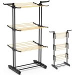 Vounot sechoir a linge etendoir pliable 3 niveaux grande capacit� style bois noir