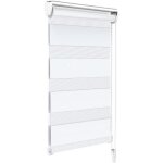 Vounot� store enrouleur jour / nuit z�br� - 45 x 150 cm - blanc - sans per�age ou avec