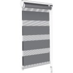 Vounot� store enrouleur jour / nuit z�br� - 45 x 150 cm - gris - sans per�age ou avec