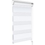 Vounot� store enrouleur jour / nuit z�br� - 50 x 150 cm - blanc - sans per�age ou avec