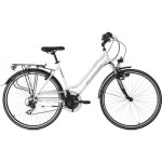 Vtc femme 28 montreal blanc ks cycling - cadre semi - rigide - 21 vitesses - pour chemins et sentiers ...