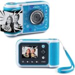 Vtech kidizoom print cam bleu appareil photo enfant  impression instantane photo selfie vido cran ...
