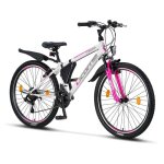 Vtt - licorne - blanc / rose - 26 - semi - rigide - hydrauliques - 21 vitesses - cross country