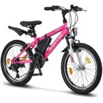 Vtt - licorne - tout suspendu - 21 vitesses - rose / blanc