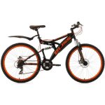 Vtt tout suspendu 26 bliss noir - orange ks cycling - 21 vitesses - taille de cadre 47 cm