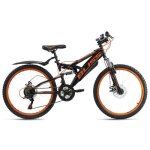 Vtt tout suspendu enfant - ks cycling - bliss - 24 pouces - 18 vitesses - noir - orange